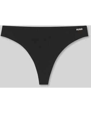 HUGO String mit Allover-Muster Modell 'SHADOW THONG' im Leo-Print - Schwarz