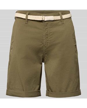 M·a·c Chino-Shorts mit Gürtel - Grün