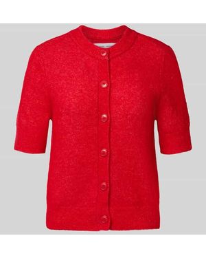 Samsøe & Samsøe Cardigan aus Woll-Mix mit 1/2-Arm Modell 'NOURA' - Rot