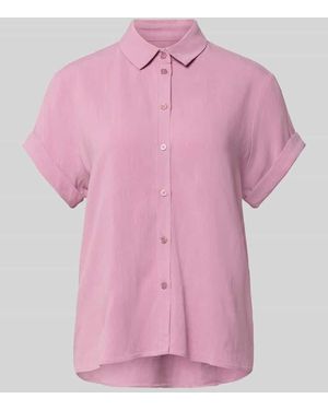 Samsøe & Samsøe Bluse aus Viskose-Mix mit fixiertem Ärmelaufschlag - Pink