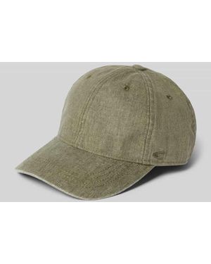 Camel Active Leinenbasecap mit Logo-Stitching - Grün