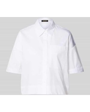 MORE&MORE Boxy Fit Bluse Mit Brusttasche - Weiß