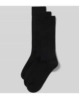 Camano Socken aus Baumwoll-Mix Modell 'Comfort' im 3er-Pack - Schwarz