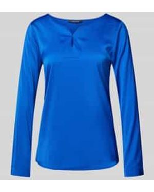 Comma, Blouse Met Tuniekkraag - Blauw