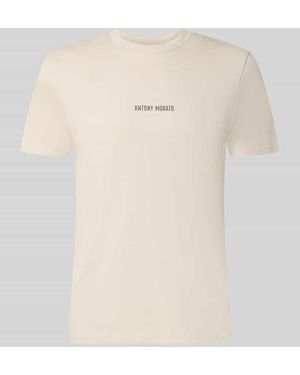Antony Morato Regular Fit T-Shirt mit Label-Print - Natur