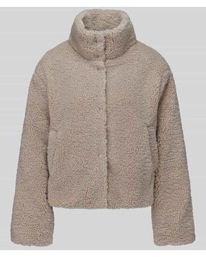 ONLY Teddyjacke mit hohem Stehkragen - Natur