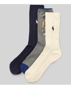 Polo Ralph Lauren Socken mit Label-Stitching im 3er-Pack - Blau