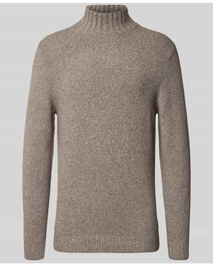 Profuomo Wollpullover mit Stehkragen - Grau