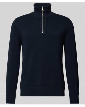 Marc O' Polo Regular Fit Troyer Aus Reiner Baumwolle Mit Feiner Struktur - Blau