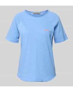 Smith & Soul T-Shirt Met Statement-Stitching En Rolzoom - Blauw