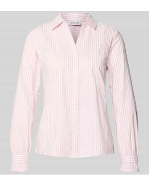 MORE&MORE Hemdbluse aus Baumwoll-Mix - Pink