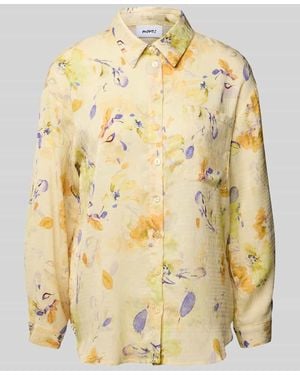 Moves Regular Fit Bluse mit Brusttasche Modell 'Lenora' - Natur