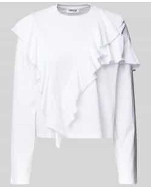 EDITED Shirt Met Lange Mouwen En Volants - Wit