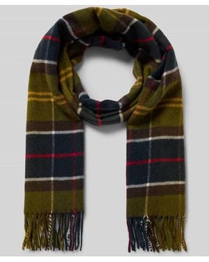 Barbour Schal mit Fransenabschluss Modell 'Yaxley' - Schwarz