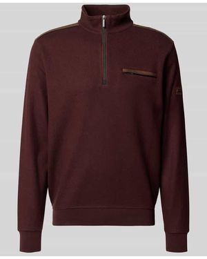 Bugatti Sweatshirt mit Label-Detail - Rot