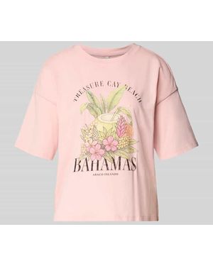 ONLY Boxy Fit T-Shirt aus reiner Baumwolle Modell 'LUCY' - Pink