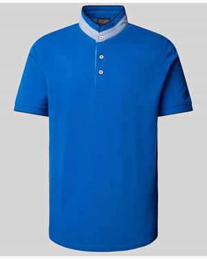 Christian Berg Men Regular Fit Poloshirt mit Stehkragen - Blau
