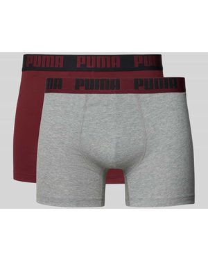 PUMA Trunks mit elastischem Logo-Bund im 2er-Pack - Grau