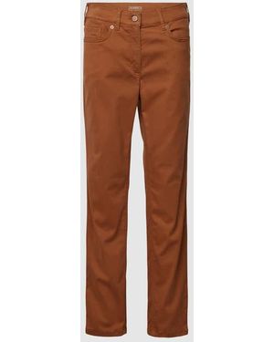 ZERRES Comfort Fit Jeans Im 5-Pocket-Design Modell 'Greta' - Braun