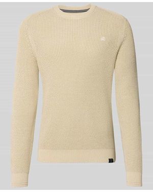 Lerros Regular Fit Pullover in Strick-Optik - Natur