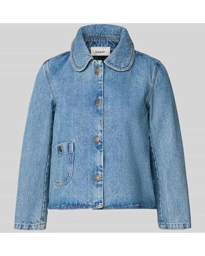 Ba&sh Regular Fit Jeansjacke in Denim-Optik - Blau
