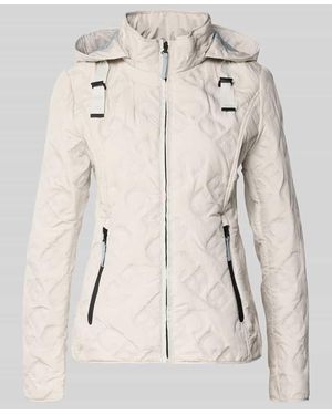 GIL BRET Jacke mit Stehkragen und Reißverschlusstaschen - Natur