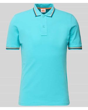Sundek Poloshirt mit kurzer Knopfleiste Modell 'Brice' - Blau