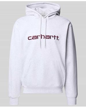 Carhartt Hoodie mit Label-Stitching und Känguru-Tasche - Grau