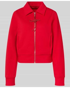 MAX&Co. Slim Fit Sweatjacke aus reiner Baumwolle Modell 'EROICO' - Rot