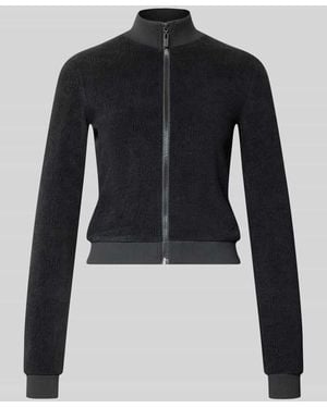 Guess Slim Fit Sweatjacke mit Stehkragen Modell 'LAUDOMIA' - Schwarz