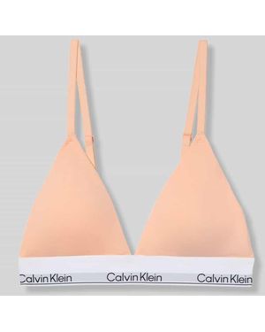Calvin Klein Bralette aus Baumwoll-Mix mit Logo-Bund - Orange