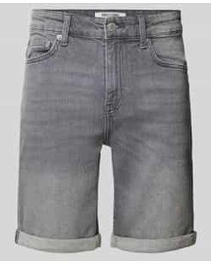 Only & Sons Regular Fit Korte Jeans Van Katoenmix Model 'Ply' - Grijs