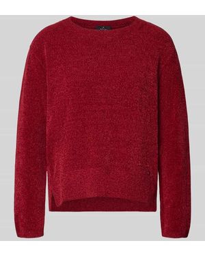 Monari Strickpullover mit Rundhalsausschnitt - Rot