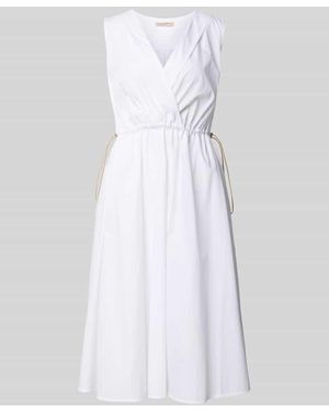 Rinascimento Knielanges Cocktailkleid mit Kordelzug und Kordelstoppern - Weiß