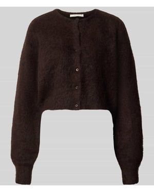 Gestuz Cropped Strickjacke aus Mohair-Mix Modell 'debbie' - Schwarz
