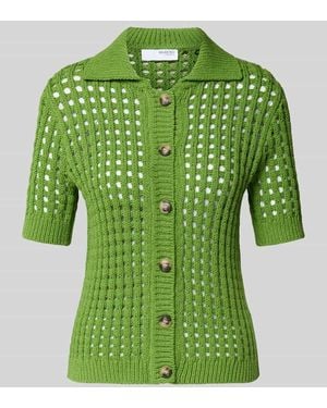 SELECTED Cardigan mit 1/2-Arm Modell 'ELLEN' - Grün