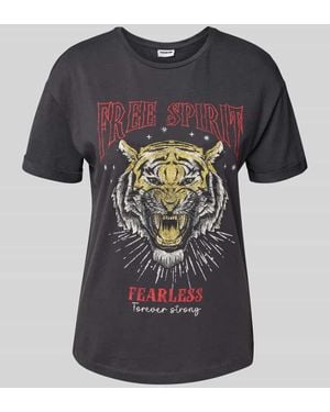 Noisy May Relaxed Fit T-Shirt aus reiner Baumwolle Modell 'Brandy' - Schwarz