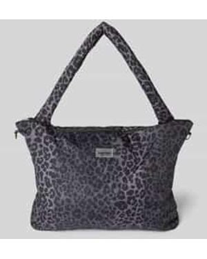 Studio Noos Shopper Met Dierenprint Model 'antra Leopard' - Blauw