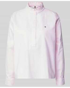 Tommy Hilfiger Comfort Fit Langarmbluse aus reiner Baumwolle - Pink