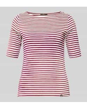 Zero T-Shirt Met Boothals En Labeldetail - Rood