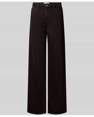 Stefanel Straight Fit Jeans mit Eingrifftaschen - Schwarz