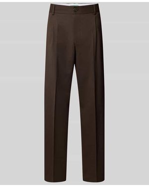 ANNARR Straight Leg Stoffhose mit Bundfalten Modell 'FELL' - Braun