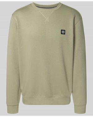 Lerros Sweatshirt mit Label-Patch - Grün