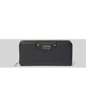 Guess Portemonnaie mit Label-Detail Modell 'BRENTON' - Grau