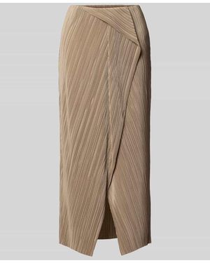 Calvin Klein Enganliegender Midi-Rock mit Label-Applikation - Natur