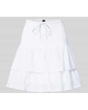 Marc Cain Minirok Met Broderie Anglaise En Volantzoom - Wit