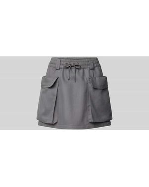 Black Palms Minirock mit elastischem Bund - Grau
