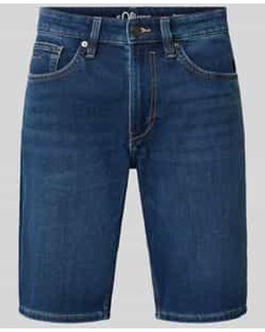 S.oliver Regular Fit Korte Jeans Van Katoenmix - Blauw