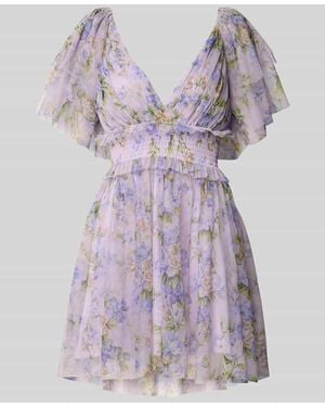 LACE & BEADS Cocktailkleid mit Volants - Lila