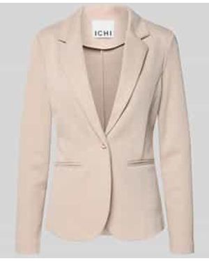 Ichi Slim Fit Blazer Met Paspelzakken Model 'Kate Pique' - Naturel